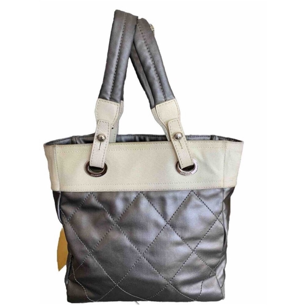CHANEL Quilted Coated canvas Paris Biarritz Shopping Tote Bag